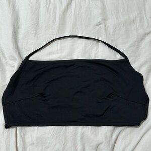 Black open back crop top